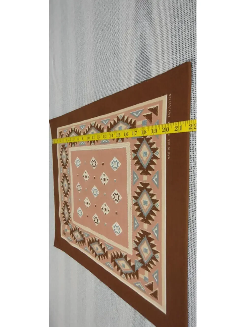 Southwest American Vintage Bandana Brown Scarf Western POLY COTTON RN #14193 21